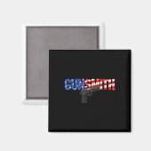 American Gunsmith Patriot Usa Flag Retro Style Gun マグネット (正面/裏面)
