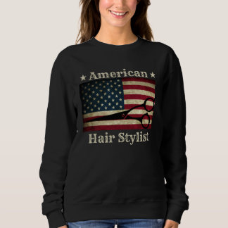 American Hair Stylist  Shears Tools American Flag  スウェットシャツ