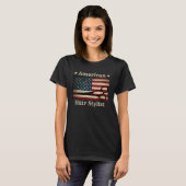 American Hair Stylist  Shears Tools American Flag  Tシャツ (正面フル)