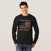 American Hair Stylist Shears Tools American Flag Tシャツ (正面フル)