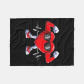 American Heart Disease Awareness Heart Month Heart フリースブランケット (正面(横))