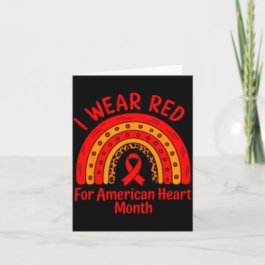 American Heart Disease Awareness Month Ribbon Red  カード (正面)
