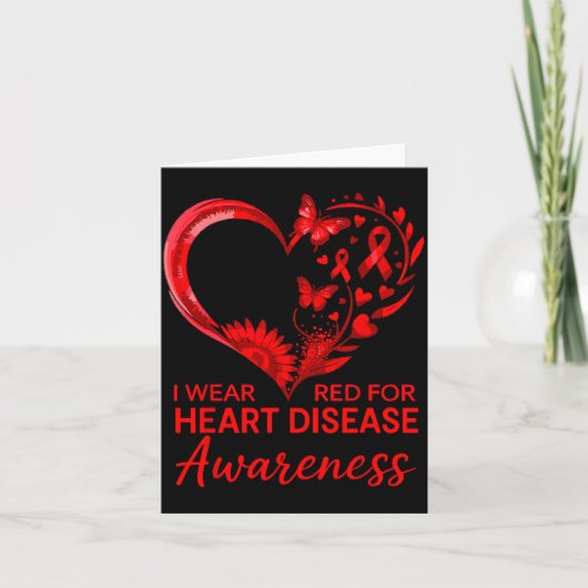 American Heart Disease Awareness Month Ribbon Red カード (正面)