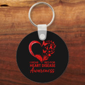 American Heart Disease Awareness Month Ribbon Red  キーホルダー (正面)