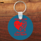American Heart Disease Awareness Month Ribbon Red  キーホルダー (正面)