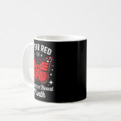 American Heart Disease Awareness Month Ribbon Red コーヒーマグカップ (正面左)
