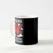 American Heart Disease Awareness Month Ribbon Red  コーヒーマグカップ (正面左)
