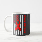 American Heart Disease Awareness Month Ribbon Red  コーヒーマグカップ (左)