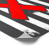 American Heart Disease Awareness Month Ribbon Red  ポスター (角)