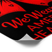 American Heart Disease Awareness Month Ribbon Red  ポスター (角)