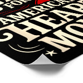 American Heart Disease Awareness Month Ribbon Red  ポスター (角)