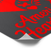 American Heart Disease Awareness Month Ribbon Red  ポスター (角)