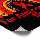 American Heart Disease Awareness Month Ribbon Red  ポスター (角)