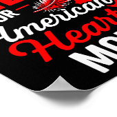 American Heart Disease Awareness Month Ribbon Red  ポスター (角)