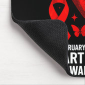 American Heart Disease Awareness Month Ribbon Red  マウスパッド (コーナー)