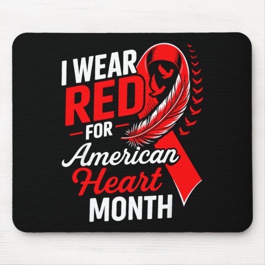 American Heart Disease Awareness Month Ribbon Red マウスパッド (正面)