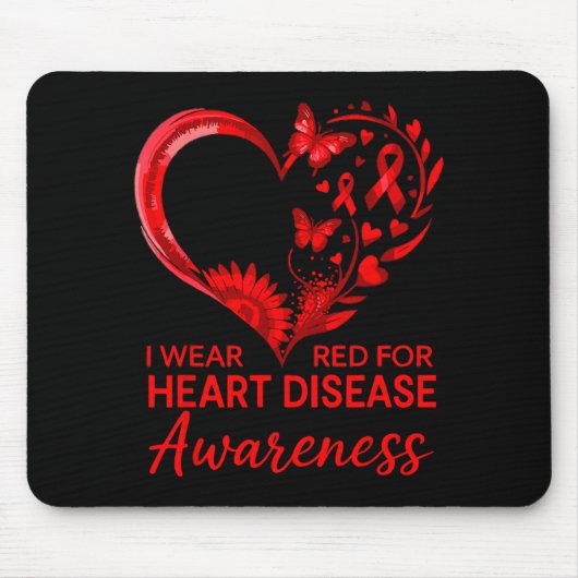 American Heart Disease Awareness Month Ribbon Red  マウスパッド (正面)