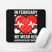 American Heart Disease Awareness Month Ribbon Red  マウスパッド (マウス)
