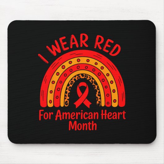 American Heart Disease Awareness Month Ribbon Red マウスパッド (正面)
