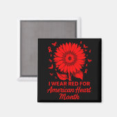 American Heart Disease Awareness Month Ribbon Red  マグネット (正面/裏面)