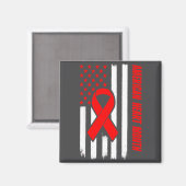 American Heart Disease Awareness Month Ribbon Red  マグネット (正面/裏面)