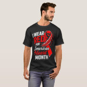 American Heart Disease Awareness Month Ribbon Red  Tシャツ (正面フル)