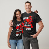 American Heart Disease Awareness Month Ribbon Red  Tシャツ (ユニセックス)