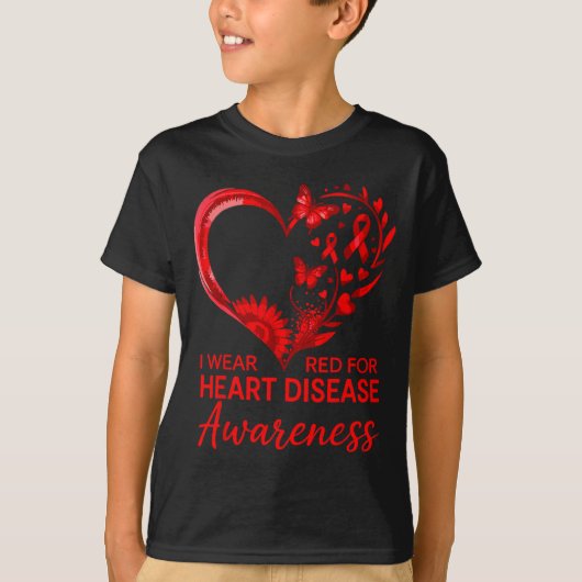 American Heart Disease Awareness Month Ribbon Red  Tシャツ (正面)