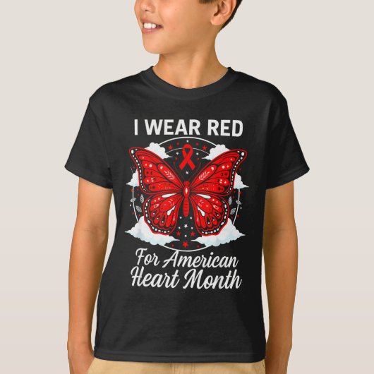 American Heart Disease Awareness Month Ribbon Red Tシャツ (正面)