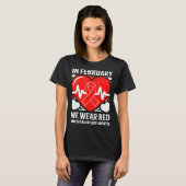 American Heart Disease Awareness Month Ribbon Red  Tシャツ (正面フル)