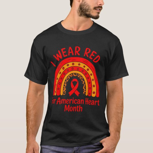 American Heart Disease Awareness Month Ribbon Red  Tシャツ (正面)