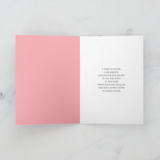 American Heart Month Cardinal Heart カード (内部)