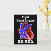 American Heart Month Go Red For Heart Disease Awar カード (黄色い花)