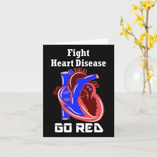 American Heart Month Go Red For Heart Disease Awar カード (黄色い花)