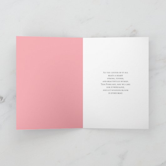 American Heart Month Heart Surrounded by Roses カード (内部)