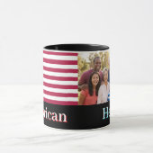 American Hero Patriotic USA Flag Personalized Mug マグカップ (中央)