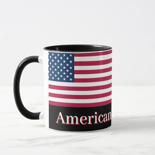 American Hero Patriotic USA Flag Personalized Mug マグカップ (左)