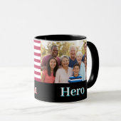 American Hero Patriotic USA Flag Personalized Mug マグカップ (正面右)