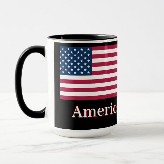 American Hero Patriotic USA Flag Personalized Mug マグカップ (左)