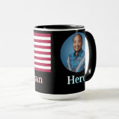 American Hero Patriotic USA Flag Personalized Mug マグカップ (正面右)