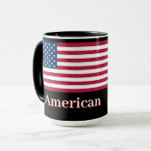 American Hero Patriotic USA Flag Personalized Mug マグカップ (正面左)