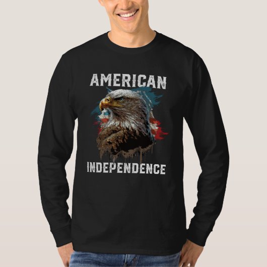 American Independence American Bald Eagle 4th of J Tシャツ (正面)