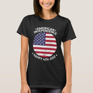 American Independence Happy 4th July Vintage Men W Tシャツ