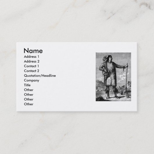 American Indian Chief Business Card 名刺 (正面)