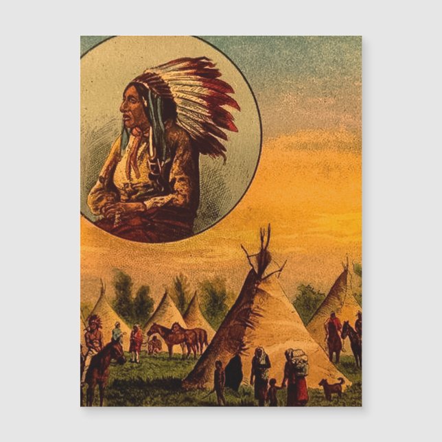 American Indians Vintage Magic Lantern Slide (正面)