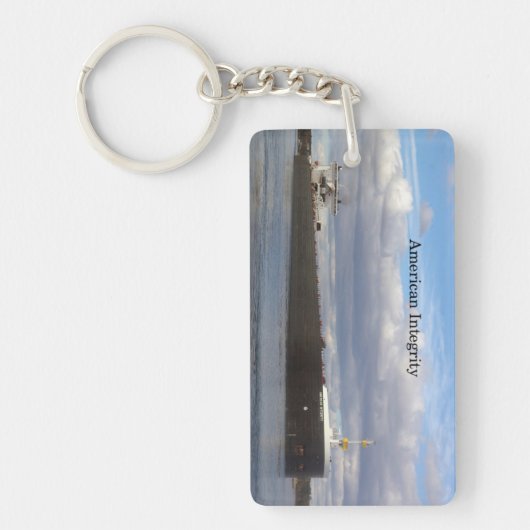 American Integrity長方形アクリルキーチェーン キーホルダー (正面)