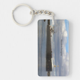 American Integrity長方形キーチェーン キーホルダー