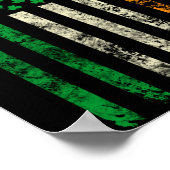 American Ireland Flag Shamrock Irish Patricks Day  ポスター (角)