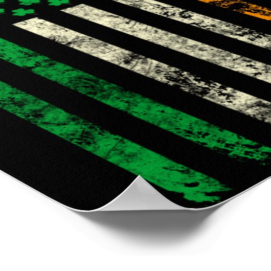 American Ireland Flag Shamrock Irish Patricks Day  ポスター (角)