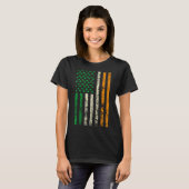 American Ireland Flag Shamrock Irish Patricks Day  Tシャツ (正面フル)